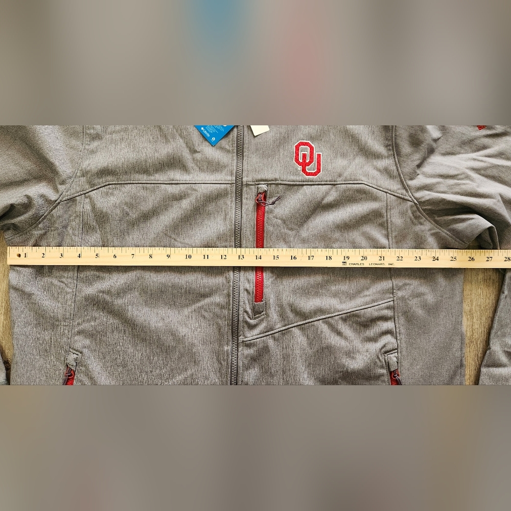 Columbia Gray Oklahoma Sooners Ascender II Full-Zip Jacket softshell Large & XL - Picture 8 of 9